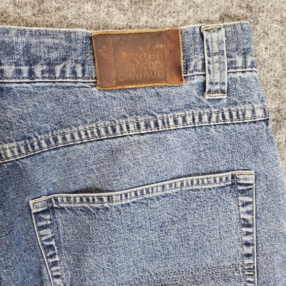 VTG Marithe Francois Girbaud Shorts Mens 36 X 12 Blue Denim Carpenter Skater Y2K - Picture 7 of 14
